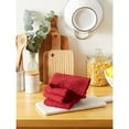 thumbnail image 6 of Contemporary Home Living Set of 4 Solid Barn Red Waffle Terry Dish Towel, 26", 6 of 6