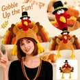 thumbnail image 2 of Stupid Plush Turkey Hat with Colorful Feathers, 3D Novelty Thanksgiving Headwear, Funny Cosplay Costume Cap for Turkey Trot & Dress Up Party, 2 of 5