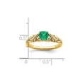 thumbnail image 3 of 1/2 Carat (Ctw) Emerald Ring in 14K Yellow Gold with Accent Diamonds for Women, 3 of 4