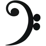 7055 Inc. Musical Symbol - Bass Clef Metal Wall Art Home Decor Hammered Black 15.5 in