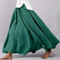 thumbnail image 2 of Landzoo One Women's Stretchy Waist Flowy Midi Skirt For Daily Wear Vacation Dance Comfortable Elastic High Waist Long Skirt Basic Solid Color Casual Boho Skirt Beautiful Cozy Women's Dress, 2 of 7