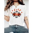 thumbnail image 1 of Women's T Shirts Summer Tops Simple Heart Graphic Shirts Sayings Short Sleeve Vacation Casual Blouse Thankful teeValentine's Day Women's Fashionable LOVE Print T-Shirt - Casual Short Sleeve Crew Nec, 1 of 6