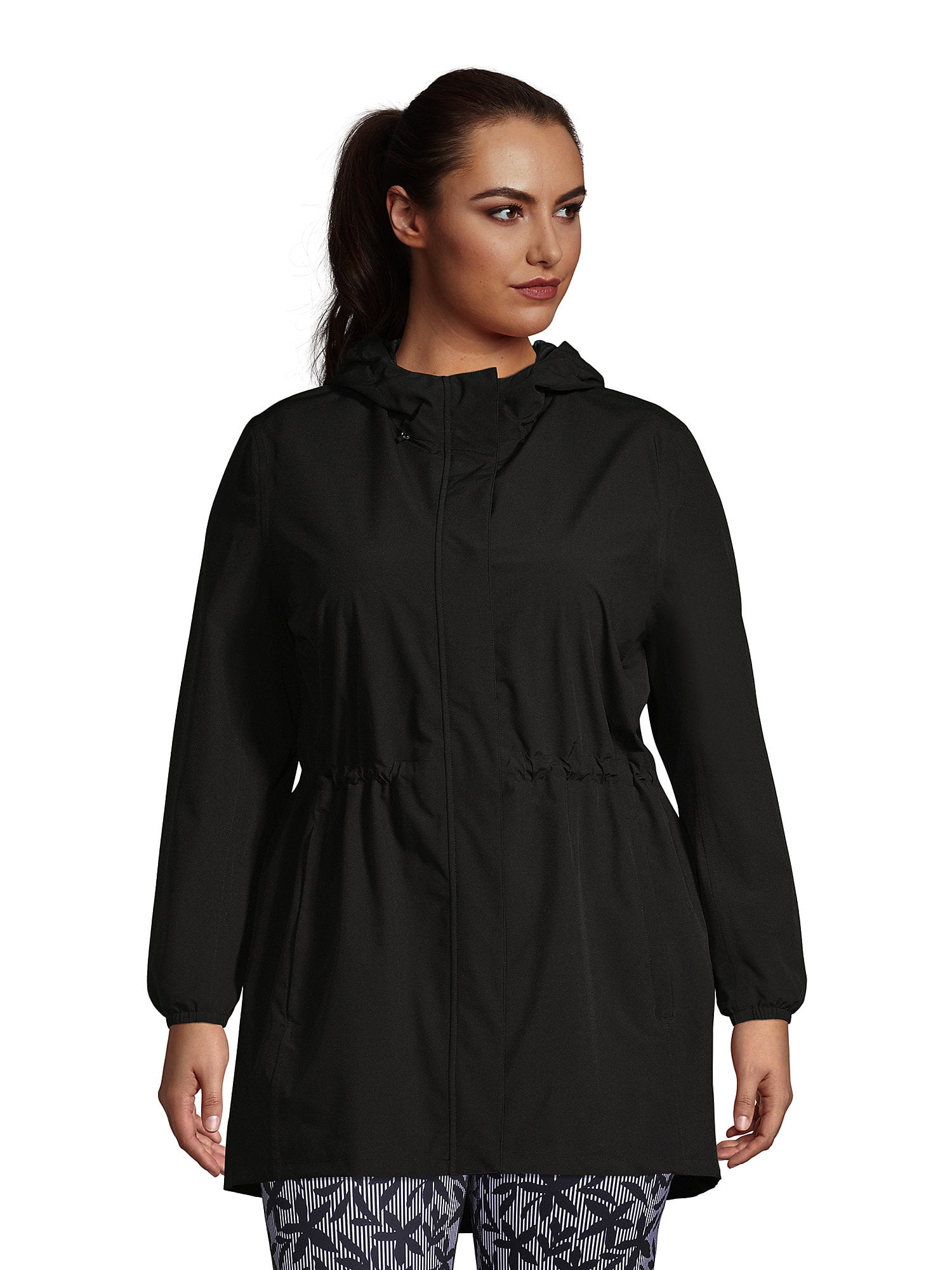 Lands' End Women's Plus Size Waterproof Hooded Packable Raincoat