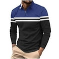 thumbnail image 2 of Royisotas Shirts for Men Long Sleeve Shirt Polo Big and Tall Casual Striped Button Down Mens Tops, 2 of 5