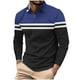 thumbnail image 2 of Blusa y camisa de manga larga con cuello vuelto para hombre, informal, holgada, con cremallera, a rayas, estampada, de poliéster., 2 of 5