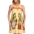 thumbnail image 1 of Balery Gnomes Happy Thanksgiving Vestidos de verano para mujer con estampado: vestido holgado sin mangas, vestido playero informal y cómodo para días calurosos., 1 of 7