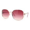 thumbnail image 4 of Womens Glitter Button Jewel Ribbon Hinge Metal Butterfly Sunglasses Gold - Burgundy, 4 of 8
