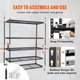 thumbnail image 6 of Heavy Duty 5-Tier Storage Shelving Unit,Adjustable Wire Rack Organizer,2000 lbs Capacity,Metal Shelves for Garage,Kitchen,Pantry,Basement,and Laundry Room,Black 60" Lx24" Wx78" H, 6 of 6