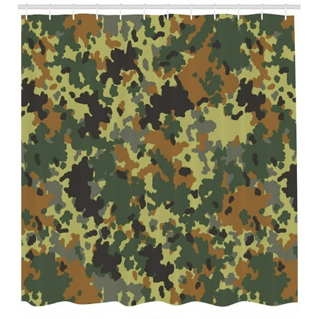 Camo Shower Curtain Classical Germany Camouflage Pattern Forest