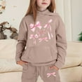 thumbnail image 2 of Jamsmile Toddler Girls Outfits Sets Cute Pink Bow Print Hoodies Tops Pants Little Girl Clothes Suit, 2 of 4