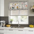 thumbnail image 5 of 2 Pack Valances for Windows, Kitchenware Gnomes Window Valances for Living Room/Bedroom/Bathroom, Kitchen Cooking Tool Retro Plaid Light Filtering Kitchen Curtain Valance 54"W x18" L, 5 of 9