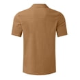 thumbnail image 5 of COSFO Button Up Shirt Men Summer Short Sleeve Solid Cotton Linen Shirts Vacation Beach Collared Regular Fit Tops, 5 of 5