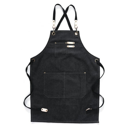 

Kitchen Cooking Aprons Adjustable Bib Soft Chef Apron Professional Bib Apron with Pockets Cloth Material for Men Women