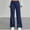 *Blue, variant on ClodeEU Women's Striped Mid Rise Wide Leg Flare Pants,Casual Suit Trousers with Pockets Black,Women's Plus L