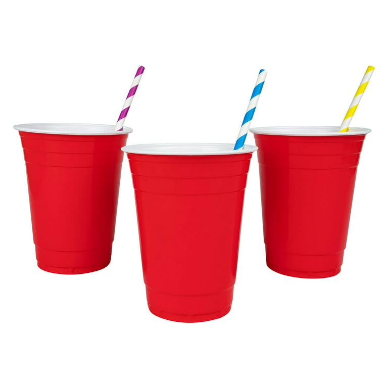 Glad Red Everyday 16-Ounce Plastic Cups, 100-Count