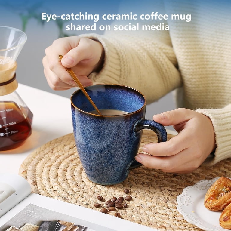 17 OZ Coffee Mugs Set of 6, Large Ceramic Coffee Mugs,Modern Coffee Mugs  Set with handle for Tea/Latte/Cappuccino/Milk/Cocoa, Funny Tea Cups for  Office and Home, Engagement Gifts. (Starry Blue) - Walmart.com