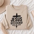 thumbnail image 4 of Jollimate Jesus Changed My Life Sweatshirt, Women's Jesus Crew, Religious Gift For Her, Faith Gift, 4 of 6
