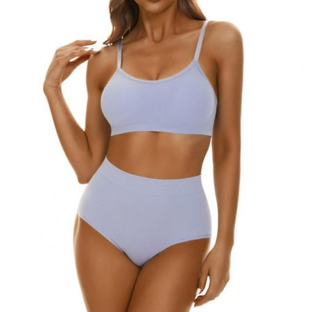 Matching Sport Bra and Panty Sets for Women  Comfortable Seamless Tank Top Push Up Bra and High Waist Underwear Set