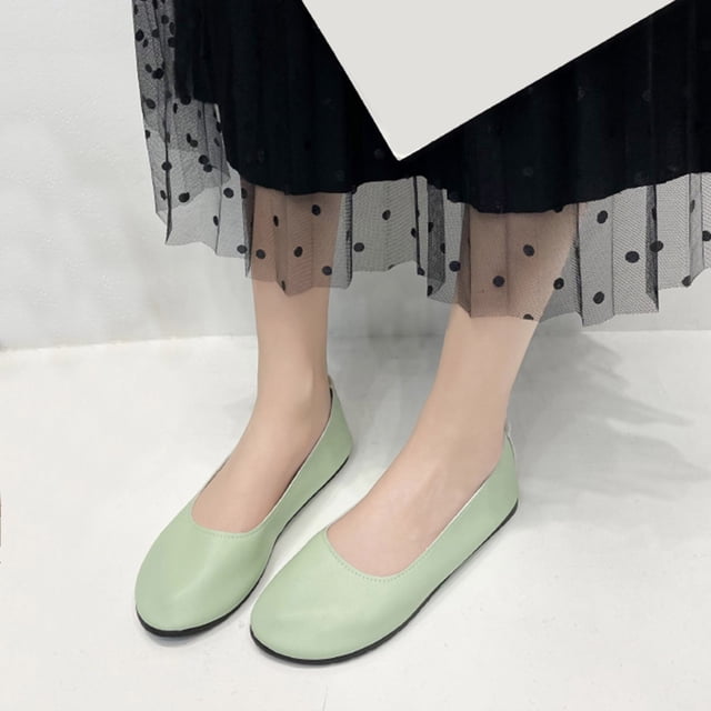 TOWED22 Ballerines pour Femmes, Chaussures Plates pour Femmes Bout Rond Ballerines Chaussures Plates Femmes Ballerines Habillées pour Femmes Chaussures Plates Nues, Vert