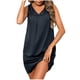 thumbnail image 1 of Vestidos de Verano de Algodón Casual para las Mujeres sin Mangas Mini Vestido de Sol, Cuello Tripulado Tanque Suelto Corto de Playa, 1 of 9
