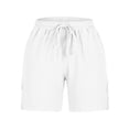 thumbnail image 6 of YHAJDS Womens Lightweight Shorts Linen Lace Patchwork High Waist Drawstring 7 Inches, 6 of 6