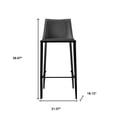 thumbnail image 3 of Rich Black Faux Leather Bar Stool, 3 of 8
