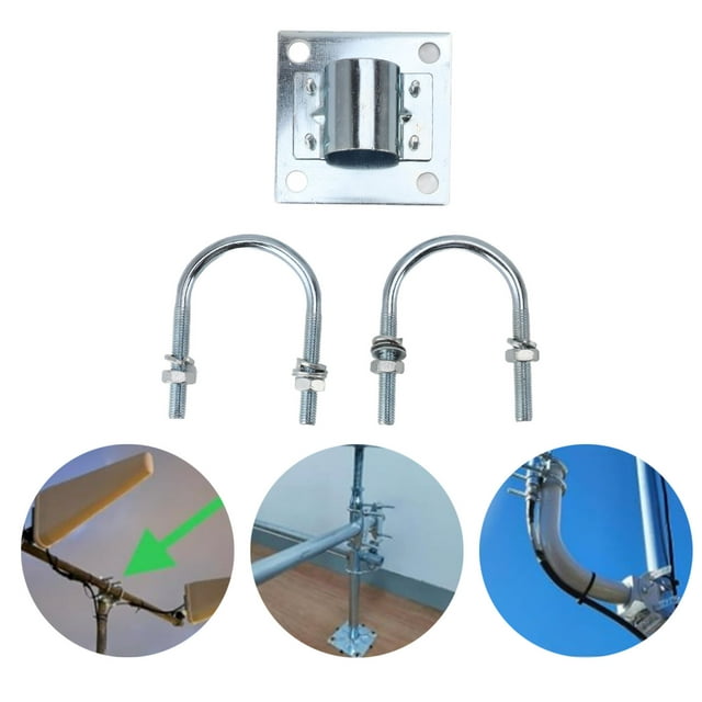 Support de Tuyau de Mât d'Antenne, Kit de Montage Robuste pour Toit, Mur, Extérieur, Support Stable, Support de Mât en Alliage d'Aluminium à Réglage Flexible pour Starlink