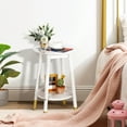 thumbnail image 6 of Costway 2PCS Round End Table Storage Shelf Home Decor Accent Side Table White, 6 of 11
