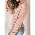 thumbnail image 2 of Camisas con cuello en V y botones para mujer, camisas de manga larga con solapa suave, holgadas, informales, elegantes, para oficina, citas, trabajo, compras, 2 of 5