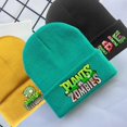 thumbnail image 2 of Plantas vs. Gorro de zombies con dibujos animados para niños, gorro tejido con capucha cálida, estampado de invierno, acrílico, regalo de Navidad para niños y niñas, 2 of 4