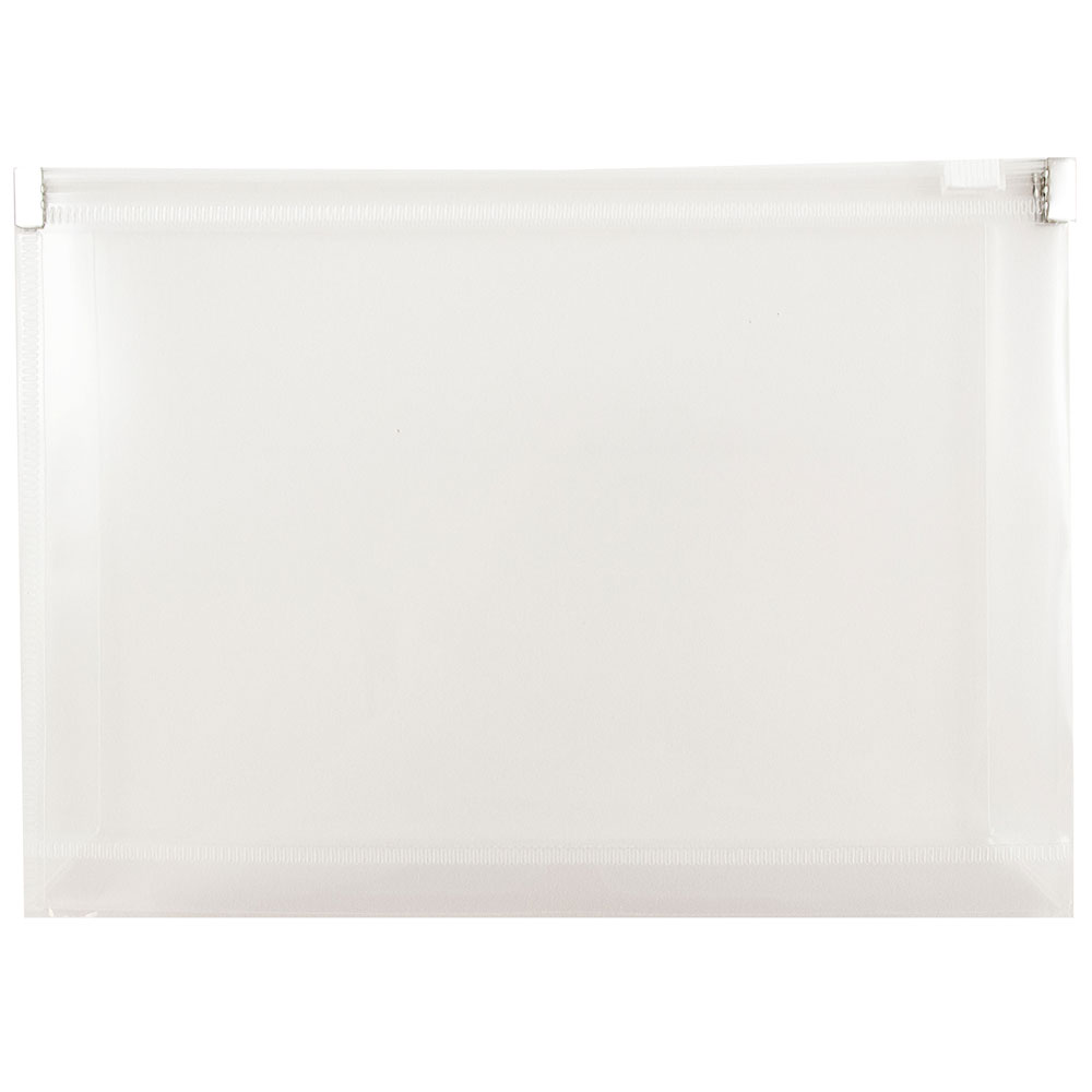 JAM Plastic Zip Envelopes, 5.3x8, Clear, 12/Pack