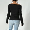 thumbnail image 7 of aidice Off the Shoulder Tops for Women Casual Long Sleeve Ruched Tee Shirts Comfy Fitting Tshirts, 7 of 7