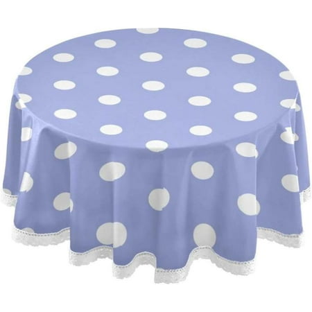 

GZHJMY 60 Polka Dot Round Tablecloth Waterproof Tablecloth Stain Resistant and Wrinkle Decorative Patio Table Cloths for Kitchen Dinning Room Party Home Garden Picnic