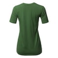 thumbnail image 3 of A2Y Women's Basic Solid Premium Cotton Short Sleeve Crew Neck T Shirt Tee Tops Army Green S, 3 of 6