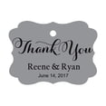 thumbnail image 1 of 100 PCS Personalized Made Scallop Edges Hang Tags Thank You Custom Wedding Favor Gift Paper Tags, 1 of 1