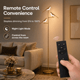thumbnail image 4 of 74" Floor Lamp for Living Room,3 Bird Floor Lamp with Remote Control,Dimmable Standing Lamp Tall Pole Lamps for Bedroom,Gold,Bulb Included, 4 of 10