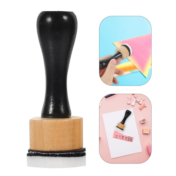 NUOLUX 1Set Sponge Stamp Painting Tool for Artists and Crafters with Wooden Handle and Sponges