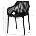 thumbnail image 3 of Meridian Furniture Mykonos Black Outdoor Patio Dining Chair (Set of 4), 3 of 8