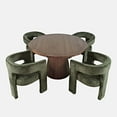 thumbnail image 2 of Gwen Luxury Mid-Century Modern Five Piece Dining Set with Upholstered Chairs, 2 of 9