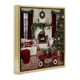 thumbnail image 4 of Stupell Industries Christmas Hearth Lounge Holiday Painting Gold Floater Framed Canvas Art Prints Wall Art, 18 x 18, 4 of 10