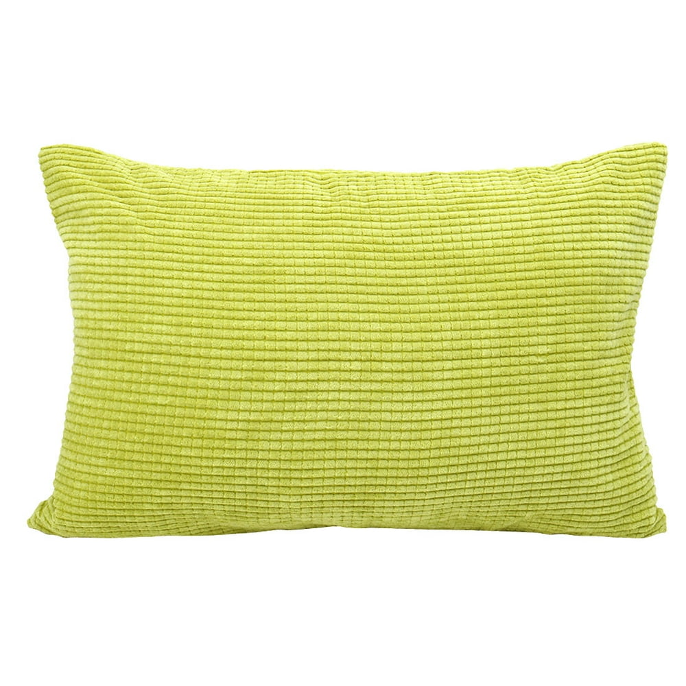 Unique Bargains Corduroy Texture Decorative Throw Pillow Cover Light