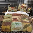 thumbnail image 3 of LAICAIW Couvre-Lit Format Simple, Ensemble de 3 Pcs Style Cabane Rustique Brun Ours Couvre-Lits Couvre-Lit Réversible Imprimé Animal Couvre-Lit Patchwork à Carreaux Couvre-Lit Style Ferme Campagnarde Déco pour Toutes les Saisons Double (203x228 cm), 3 of 7