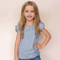 thumbnail image 2 of Girls T Shirt Shirts For Girls Girls T Shirts Cotton Ruffle Short Sleeve Tunic Blouse Summer Tee Tops Light Blue 12-18 Months, 2 of 5