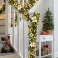 thumbnail image 4 of Artificial Flower Rattan Garland Wreath 9ft Luxury With Light String Christmas Decoration Encryption Pendant, 4 of 10