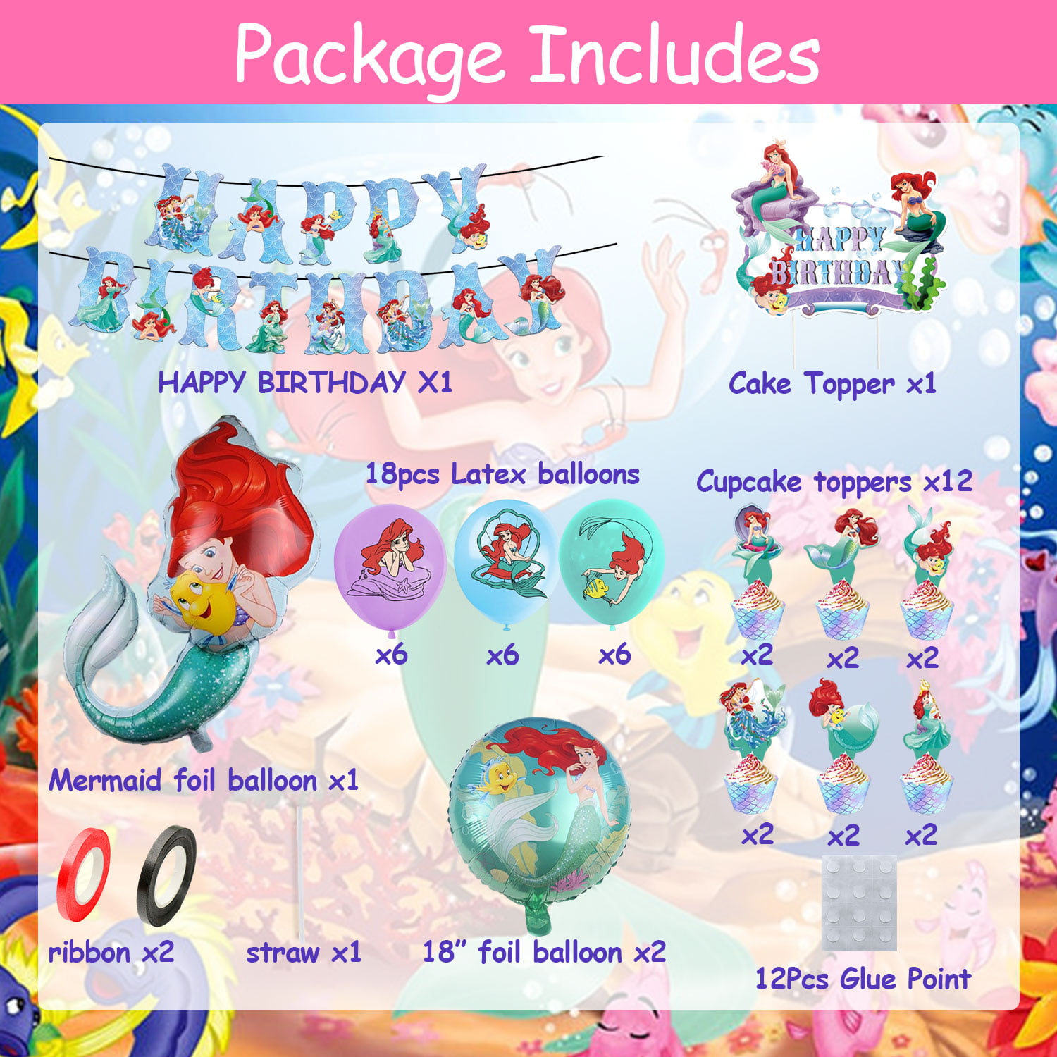 8Pcs Mermaid Birthday Decorations Honeycomb Centerpiece for Kids Happy  Birthday the Little Mermaid Theme 3d Table Centerpiece Under the Sea Party  Supplies Ariel Table Topper Sign Decor 