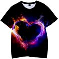 thumbnail image 4 of Camisa de día de San Valentín Mujeres Mujeres blusas de moda Carta redonda amor impresa impresión casual de manga corta tops (m/l/xl) esquí esquí Gafas de esquí, 4 of 5