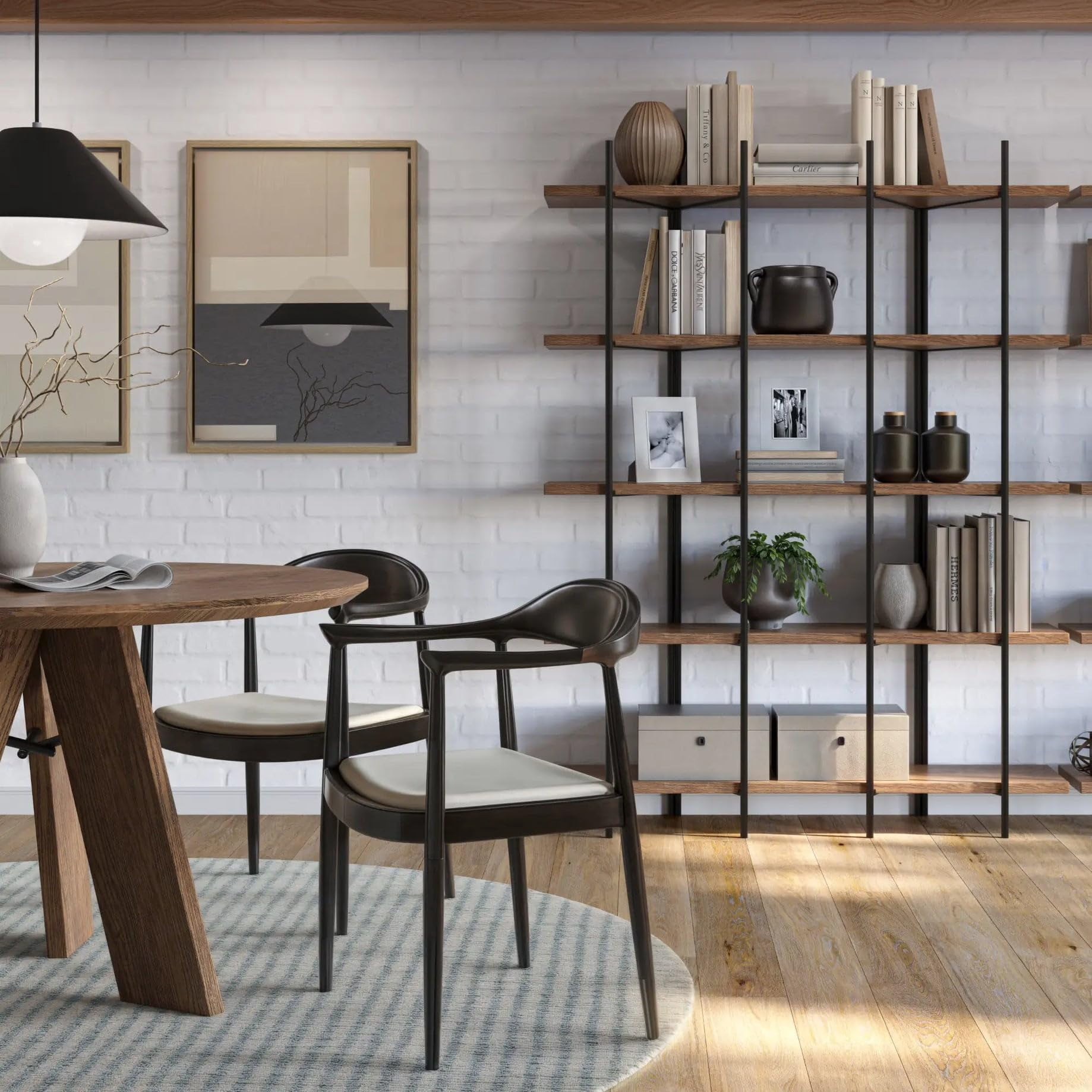 Grain Wood Furniture Cascais 53" Bookcase in Brown Oak