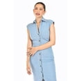 thumbnail image 4 of Vestido denim sin manga Roman Fashion /Juvenil, 14356 (Mezclilla tono claro) azul CH, 4 of 5