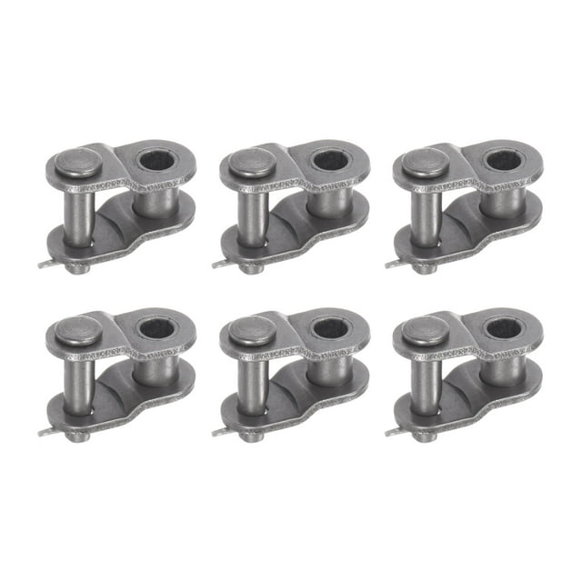 Uxcell 6Pack #35 Cadena de Rodillo de Enlace Offset de Media, Enlaces Divididos de Acero al Carbono para Cadena 06C