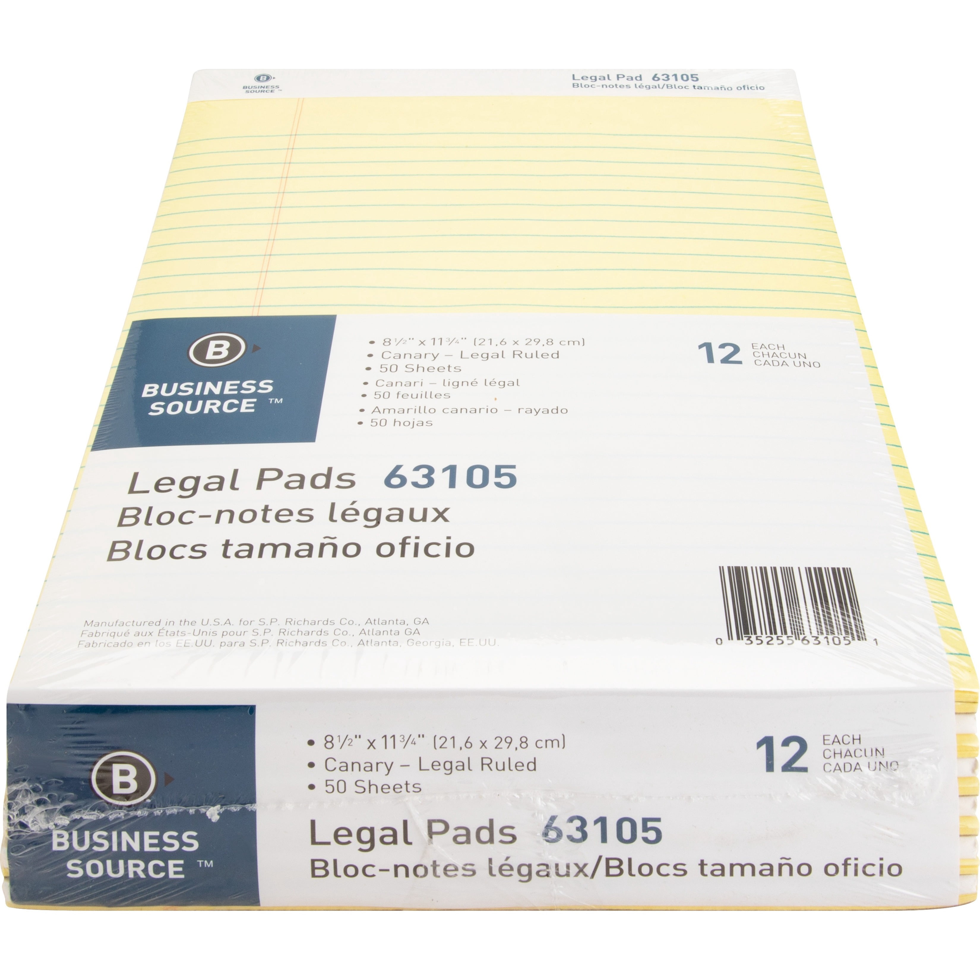 Business Source, BSN63105, Micro-Perforated Legal Ruled Pads, 12 / Dozen